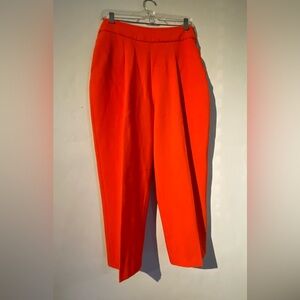 Zara Women’s Vibrant Tomato Red Orange Cropped pants